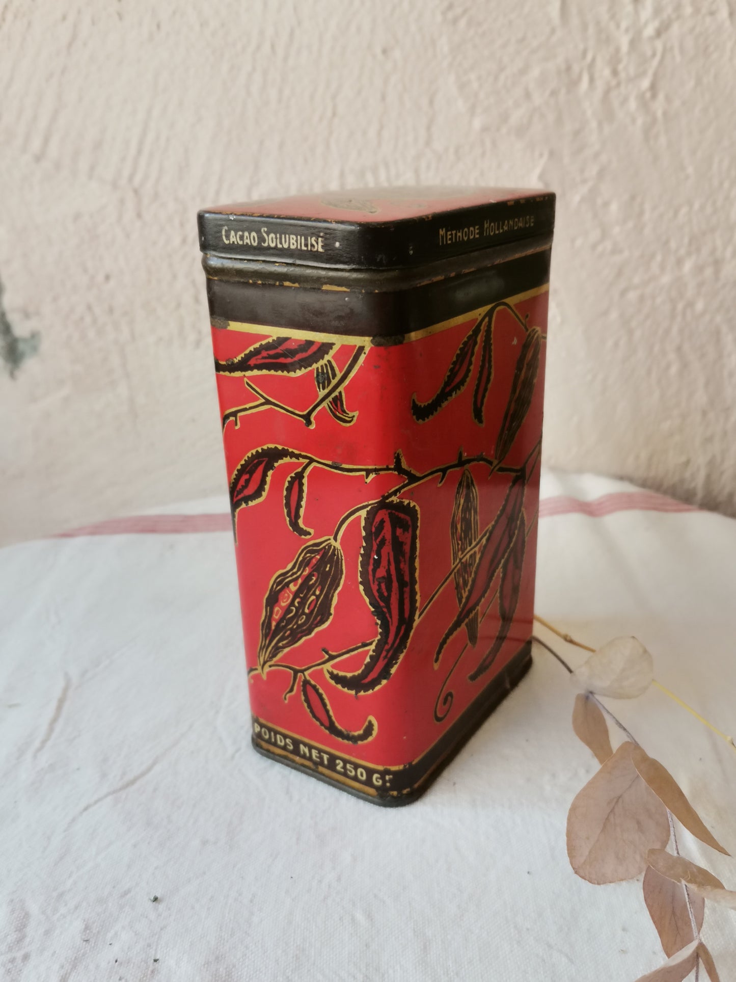 Boîte cacao rouge