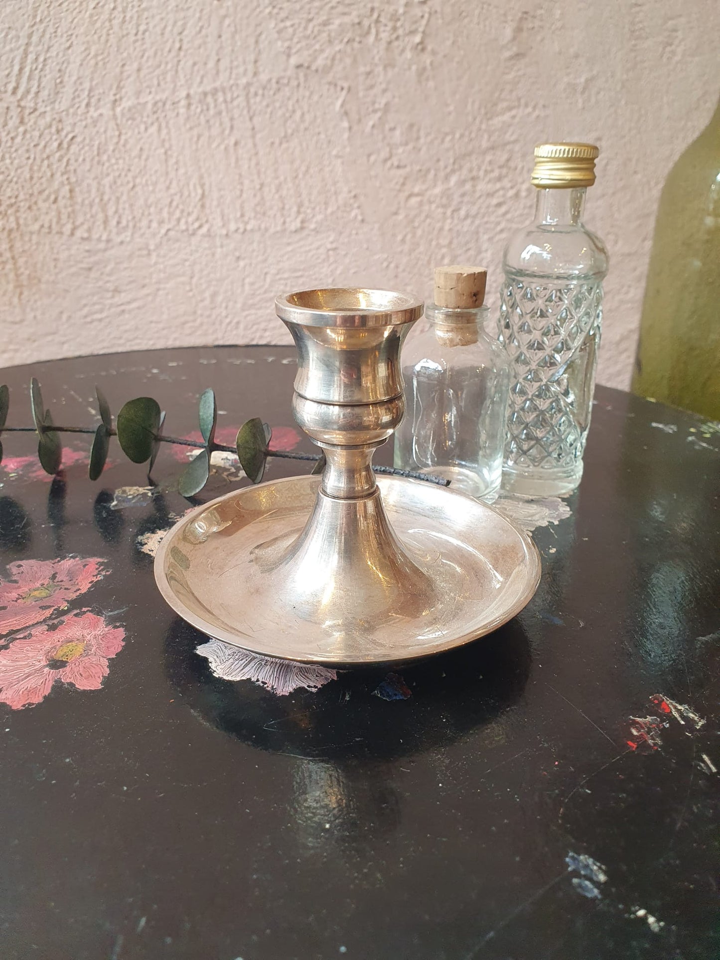 Bougeoir argenté