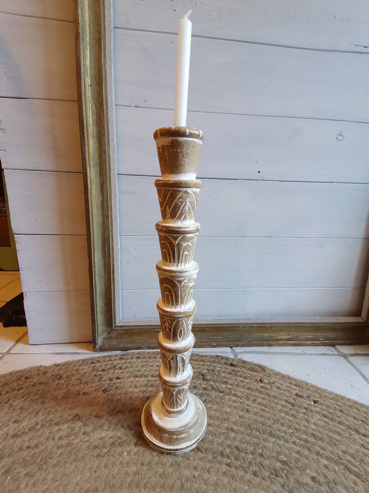 Grand bougeoir en bois